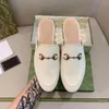 Designer Slippers Women Loafers Mules Summer Princetown Lace Velvet Slipper Genuine Leather Flats With Buckle Bees Sneakers Size35-43