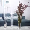 Vases Wedding glass vase thickened Vshaped goblet table flower Road lead vase hotel home decoration Vshaped vase x0630