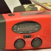 Radio Neues tragbares rotes Solarradio mit Handkurbel, selbstbetriebenes Telefonladegerät, 3 LED-Taschenlampe, AM/FM/WB-Radio, wasserdicht, Notfall-Überleben