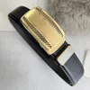 Luxe Designer Heren Riem TOP Kalfsleer 24K Staal Automatische Gesp 3.5cm Zakelijke Jurk Taille Riemen Zwart bruin met Doos