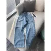 Kvinnors jeans 23 vår/sommar kändis stil fashionabla personlighet hål klippt hög midja dold kött trim ben form sidobyxor