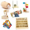 Rideaux en bois pour petit animal de compagnie, jouet cochon d'Inde, écureuil Totoro, tremplin, tunnels pour hamster, jouets pour oiseaux, Chinchilla, jouets pour rats, maison pour petits animaux