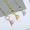 Hanger Kettingen Toggle Sluiting Beginletter Voor Vrouwen Roestvrij Stalen Ketting Dikke OT Gesp Ketting Verjaardag Sieraden Gift BFF 2023 230630