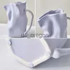 Vases Luxury Silver Vase Irregular Plicated Wrinkle Handgrip White Purple Ceramic Flower Pots Decoration And Table Accessories Table x0630