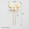Headpieces Gold Color Handgjorda brudhårstålar Klipp Crystal Pearls Bröllop hårtillbehör för brud