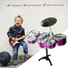 Bebek Müzik Ses Oyuncaklar Enstrüman Oyuncak Çocuklar Için 5 Davul Simülasyon Caz Davul Kiti Drumsticks ile Eğitici Müzikli Oyuncak Çocuklar için Xmax Hediye 230629