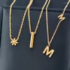 Pendant Necklaces Leeker Classic Stainless Steel Necklace for Women Flower m Letter Gold Color Choker Fashion Jewelry 2023 Arrival 898 Lk2