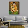 Beautiful Landscapes Canvas Art The Kiss Fullview Gustav Klimt Oil Painting Handmade Bathroom Decor