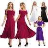 Femmes mode compétition robe de danse de salon extensible Cocktail longue robe2199