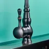 バスルームシンク蛇口Quyanre Black Bronze Retro Antique Brass Basin Faucet Single Handle Mixer Tap 360 Rotation Kitchen Faucet Kitchen Mixer Taps 230629