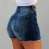 Jeans Short en jean pour femme, vêtement d'été, taille haute, frange effiloché, déchiré, décontracté, chaud, avec poches, nouvelle collection 2022