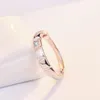 Cluster Ringen Trendy 925 Sterling Zilveren Trouwring Paar Set Minimalistische Wit Vergulde Vierkante CZ Promise Sieraden