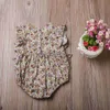 Ensembles de vêtements été fleur bébé filles volants barboteuse infantile nouveau-né bébé combinaison combishort arc bébé vêtements J230630