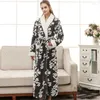 Womens Sleepwear Lovers Robe Women Winter Flannel Bathrobe Thicken Warm Men Kimono Bath Gown Sleepwar Night Wear Plus Size Nightgown