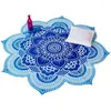 Tapissries Lotus Flower Table Tyg Yoga Mat India Mandala Tapestry Beach Throw Cover Up Round Pool Home Filt