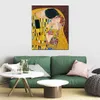 Handgemaakte canvas kunst Gustav Klimt schilderij The Kiss Details Landschap Artwork Home Office Decor