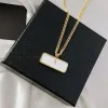 Brand Men Designer Chain Prad Fashion Jewelry Black White P Triangle Pendant Design Party Sier Hip Hop Punk Necklace Name Statement Jewell