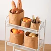 Storage Bags Kraft Paper Bag Washable Container Reusable Basket Bins Desktop Plants Organizer For Food Fruit Toys Laundry