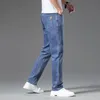 Men S Jeans 2023 Spring Lato Mid Rise Prosta noga cienkie oddychające spodni 230629