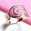 Anéis Cluster 585 Roxo Banhado a Ouro Rosa 14K Para Mulheres Irregular Geométrico Ajustável Oco Artesanato Estilo Punk Simples Joias de Festa