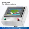Zonesun自動フラット表面ラベリングマシン上部および下部ラベルアプリケーター缶ボックスバッグ化粧品機器ZS-TB602