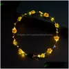 Decoraciones navideñas Holiday Flashing Led Hairbands Strings Glow Flower Crown Headbands Light Birthday Party Garland Drop Delivery Dhvn8