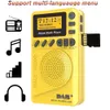 Rádio mini bolso dab rádio digital portátil receptor de rádio fm rds com display led portátil mp3 player suporte tf cartão sono tempo conjunto