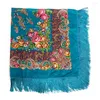 Bufandas 160 160CM Mujeres rusas Bufanda cuadrada Retro Estampado floral Bandana Mantón ucraniano Babushka Pañuelo Manta Chales con flecos