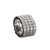 13mm storlek 612 4 rader tennisring koppar guld silver kubik zirkon isade ut ringar hiphop smycken2366226