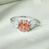 Bagues en grappe Le véritable S925 en argent sterling Papalacha Bague en diamant à haute teneur en carbone Femme Fleur Coupe Hexagonale Tiktok Live Broadcast Popu