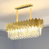 Lustres Lustre En Cristal Moderne De Luxe En Acier Inoxydable Salon Lampe Golden Restaurant Club Décoration