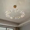 Lustres pays américain cristal créatif fleur anneau personnalisé LED lustre moderne décoration chambre plafond