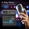 Mikser F4A Wireless 4Channel Audio Mixer Portable Bluetooth Compatybilny dźwięk USB Konsola miksująca na komputerze Karaoke