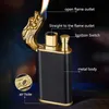 Isqueiro Creative Dragon Double Fire Blue Flame Metal Open High-End Gift Men Cigarette Tool GZE8 Sem Gás