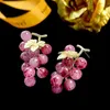 Charm Springsummer Purple Grape String Ohrringe für Frauen mit personalisierter Mode und übertriebenem Temperament, Luxus-Silbernadel 230630