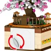 Blocks 487pcs Pink Romantic Cherry Tree Rotating Music Assembled Mini Building Blocks Children's Toys Girl Birthday Gift R230629