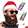 Decorazioni natalizie Palla Ornamenti per barba 12 Pz / set Colorf Xmas Palline per capelli facciali per uomo Baffi Decorazione Drop Delivery Home Dhpg3