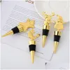 Christmas Decorations Zinc Alloy Wine Bottle Stoppers Kitchen Bar Santa Bird Shaped Decorative Accessories Drop Delivery Home Garden Dhk9J