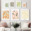 Diğer ev dekoru soyut limon çiçek gözü turuncu vintage bitki sanat tuval boyama posterleri oturma odası dekor r230630 için resimler yazdırıyor