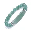 8MM Healing Stone Strand Bracciale Natural Gemstone Stretch Beads Bar Rettangolo Chakra Crystal Energy Charm Bracciali fatti a mano Jewe8987735