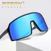 New Onepiece Large Frame Sunglasses Fashion Men's Polarized Sports Riding Windshields 2 K24C