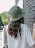Cappello da pescatore di colore verde Cappelli piatti da donna Sport all'aria aperta casual Cappellino da hip-hop da uomo Cappello estivo da pesca morbido da spiaggia Unisex Panama