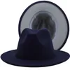 Cała unisex dwupiętrowa Floppy Flat szeroka wełna poczuła kowbojska sukienka Fedora Hats dla mężczyzn Women Vintage Party Jazz Cap8408929