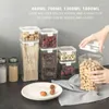 Storage Bottles Portable Transparent Sealed Organizer Box Airtight Pantry Kitchen Food Grain Containers Square Nut Snack Accessories