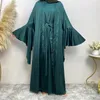 Ethnic Clothing Ramadan Morocco Dress Muslim Women Eid Abaya 2 Piece Set Lace-up Prayer Abayas Dubai Party Kaftan Robe Longue Vestidos