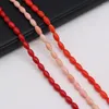 Beads Red Pink Orange Pupa Shape Coral Loose Spacer For Women Necklace Bracelet Earrings Jewelry Accessories Gift Size 2x4mm