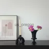 Vasos de vidro criativo vaso hidropônico castiçal preto suporte de vela de vidro nórdico desktop arranjos florais decoração para casa arte x0630