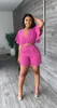 Women's Shorts Elegant Two Piece Sets For Women Tracksuit Sexy V Neck Ruffled Sleeve Crop Top & Pockets Suits 2023 Summer Casual Outfits