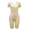 Kvinnors formar kvinnors kort ärm mage kontrollformad bodysuit-limmande midje tränare bodysuit leotard jumpsuit topps body shaper