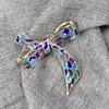 New Rhinestone Bow Brooches for Women Large Bowknot Metal Pins Vintage Fashion Jewelry Accessories